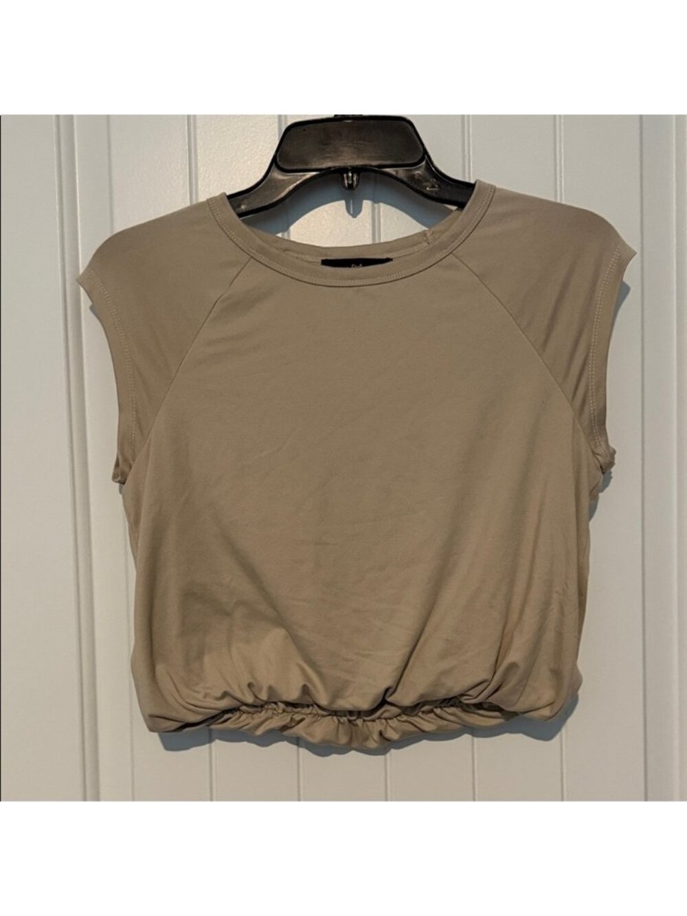 Women's Tan Sleeveless Crop Top